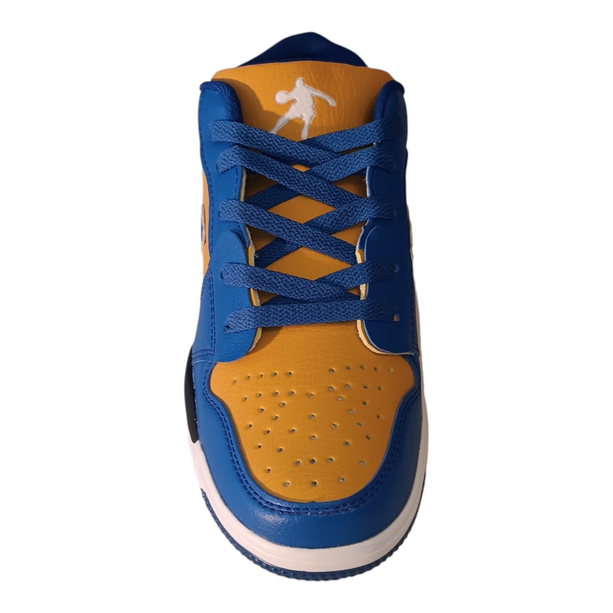 Air Sport Urban Retro Sneakers – Premium Dual & Tri-Color Fashion Mid-Top Athletic Shoes for Men and Teens Vibrant color-pop mid-top shoe constructed with a supportive blue-trimmed sole, built-in shock absorption window, and a yellow perforated toe box.