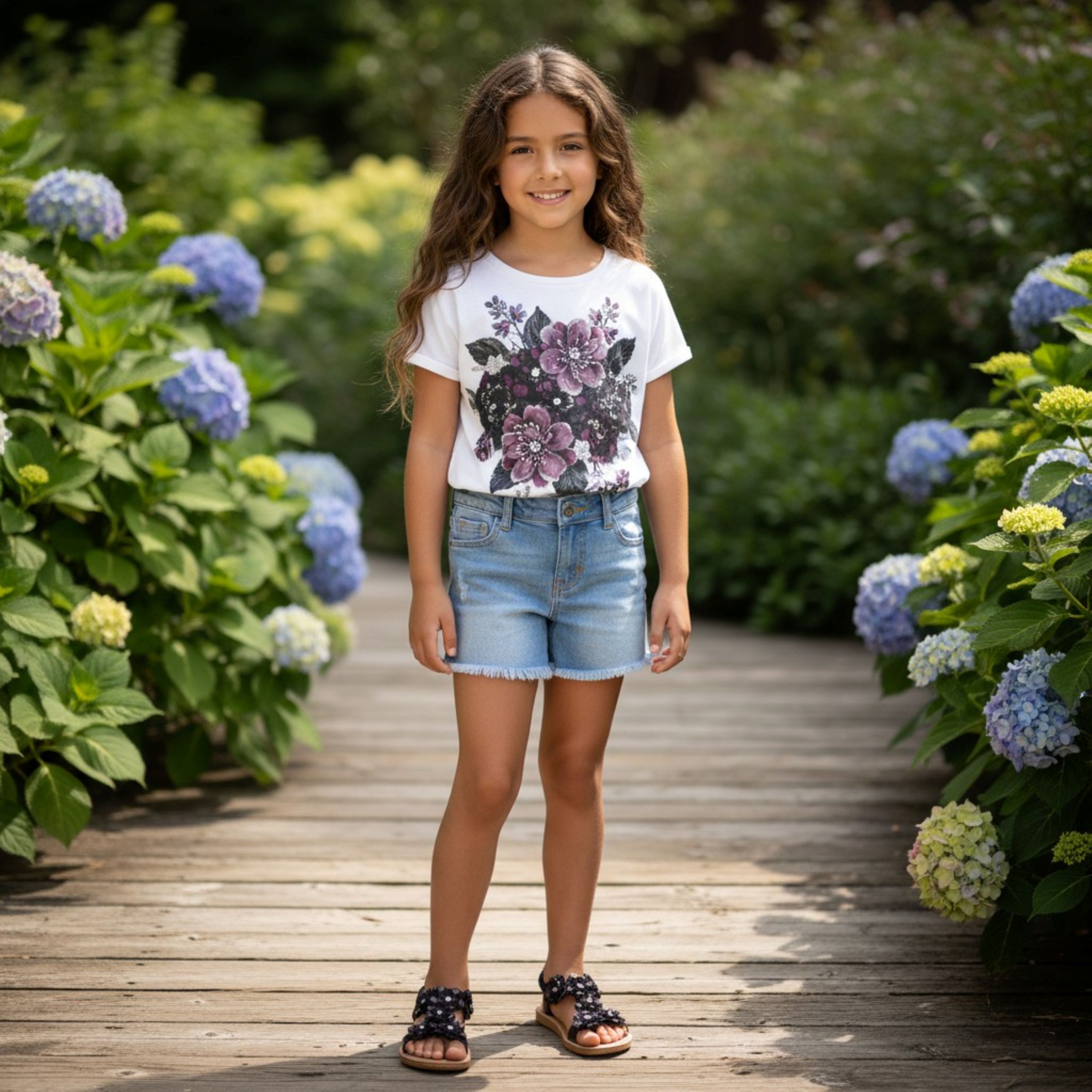 Girls Dressy Summer Sandals Rhinestone Flower Kids Slingback Comfort Walking Slippers for Toddlers and Big Kids Size 10C-5 Girls Glamorous Black Rhinestone Flower Sandal with Comfort Elastic Slingback Strap