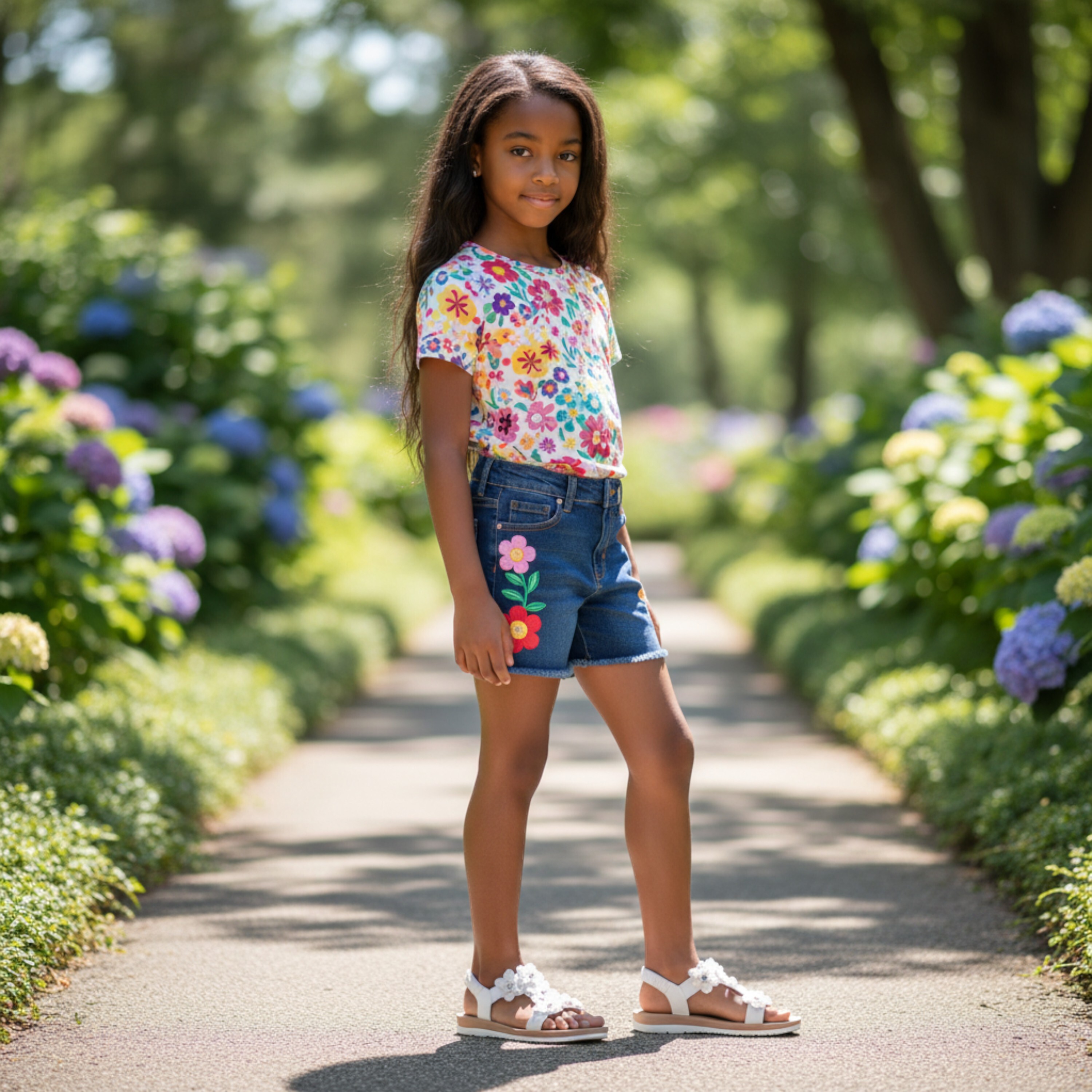 Girls Dressy Summer Sandals Rhinestone Flower Kids Slingback Comfort Walking Slippers for Toddlers and Big Kids Size 10C-5 Angelic White Rhinestone Flower Girls Wedding & Dressy Summer Sandal
