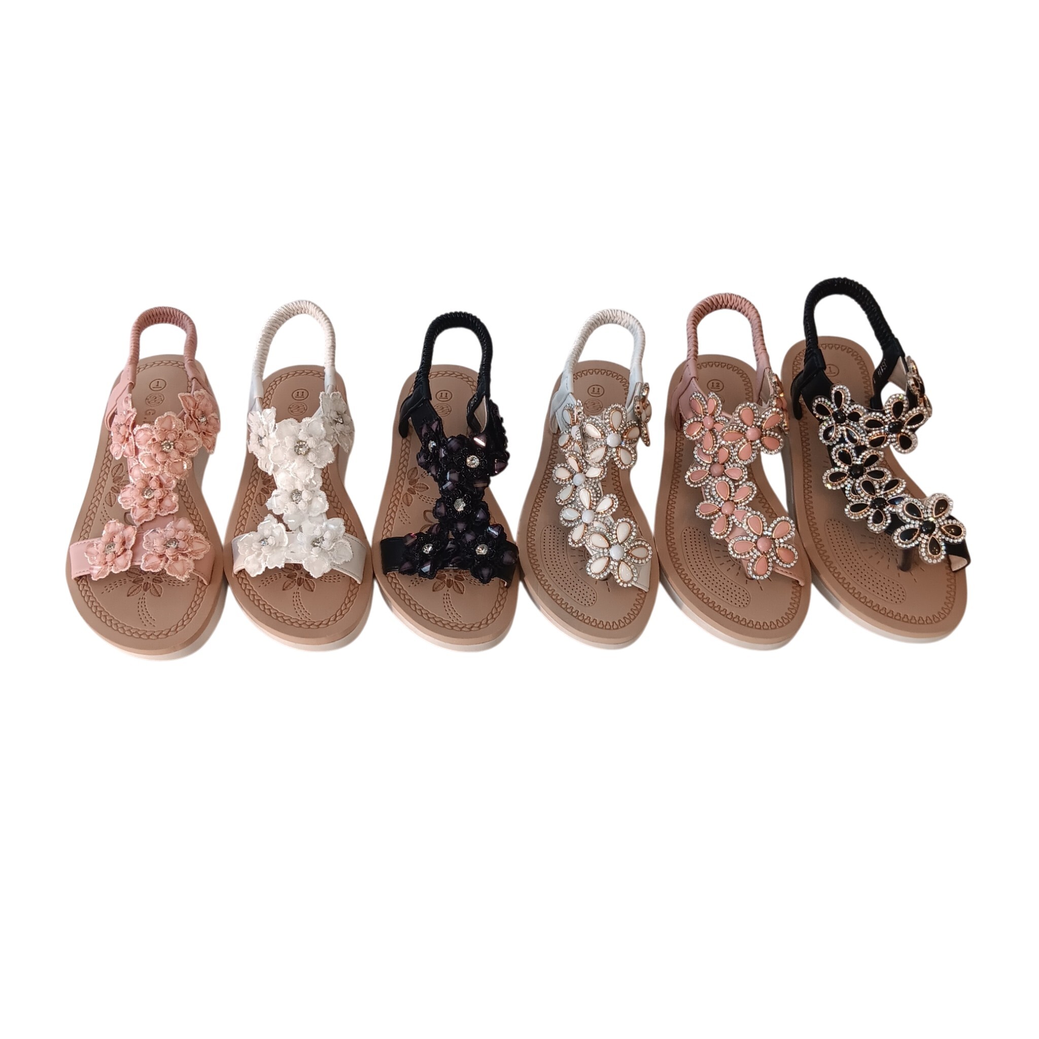 Girls Dressy Summer Sandals Rhinestone Flower Kids Slingback Comfort Walking Slippers for Toddlers and Big Kids Size 10C-5